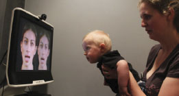 Child using an eye tracker